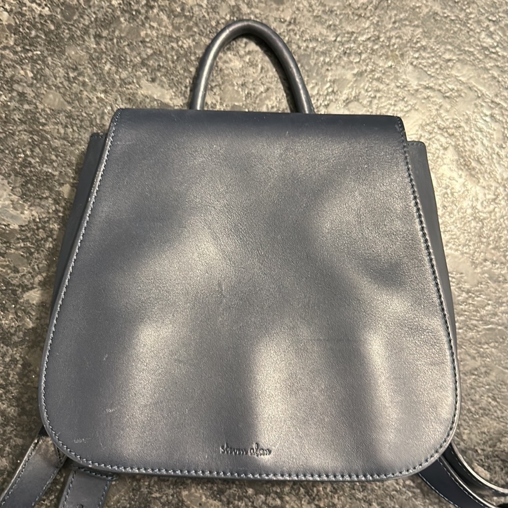 Steven Alan Kate Mini Leather Backpack Navy - Picture 2 of 4